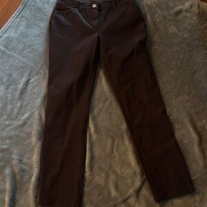 Women’s Slim Straight Pants - Dark Brown